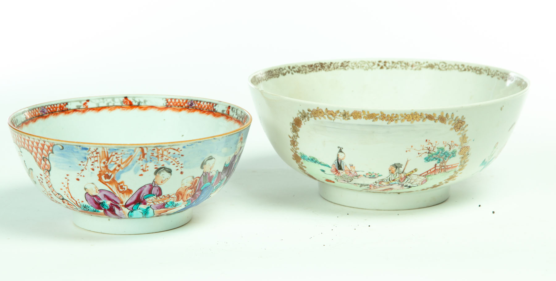 TWO EXPORT BOWLS China late 1136fc