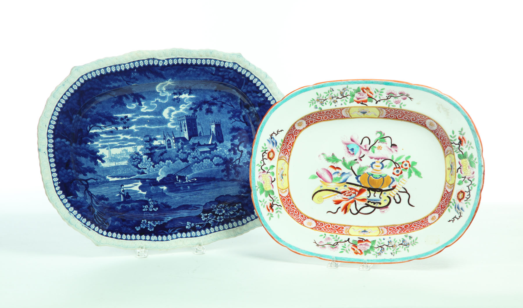 TWO PLATTERS.  England  19th century.