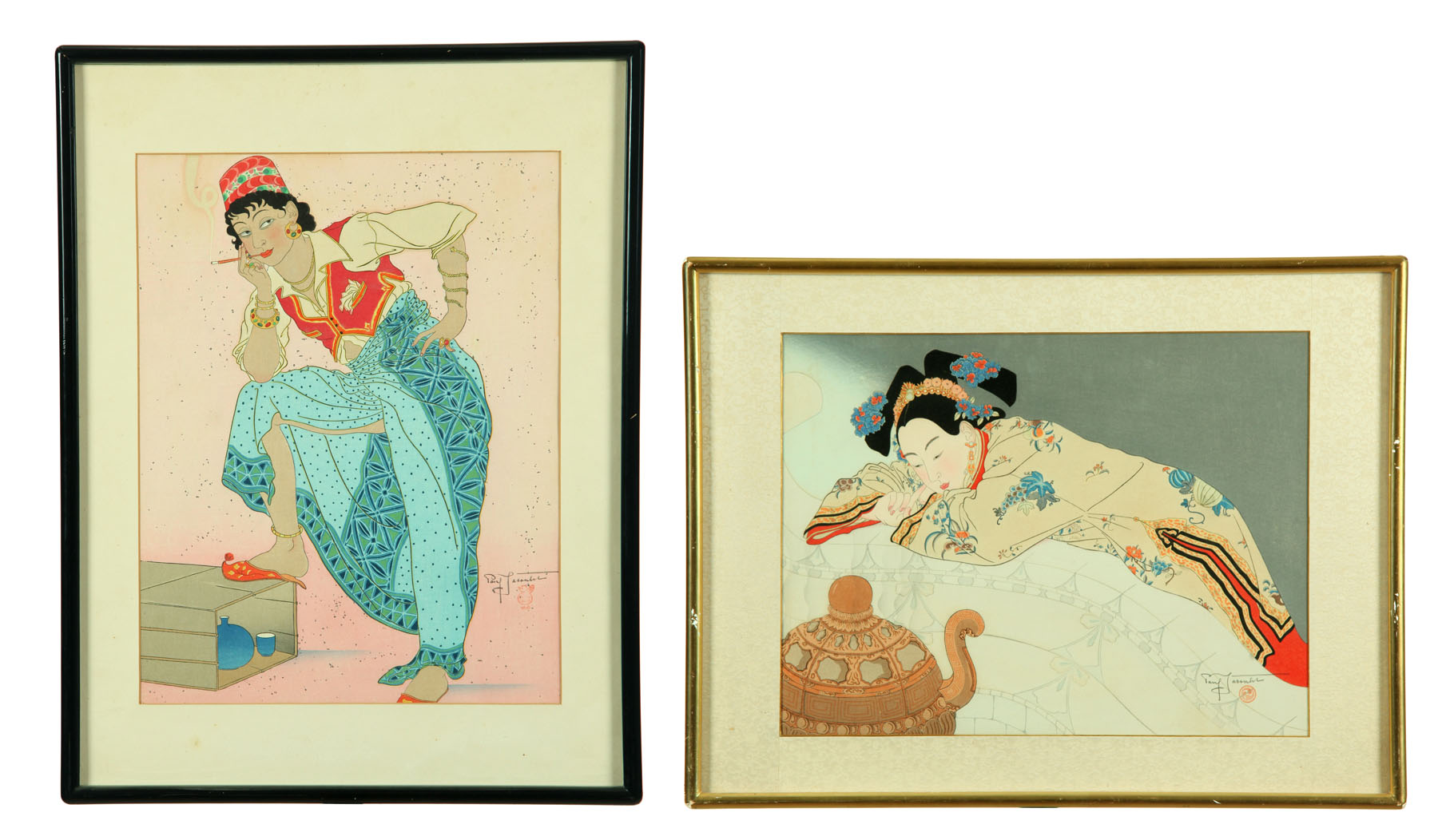 TWO WOODBLOCK PRINTS BY PAUL JACOULET