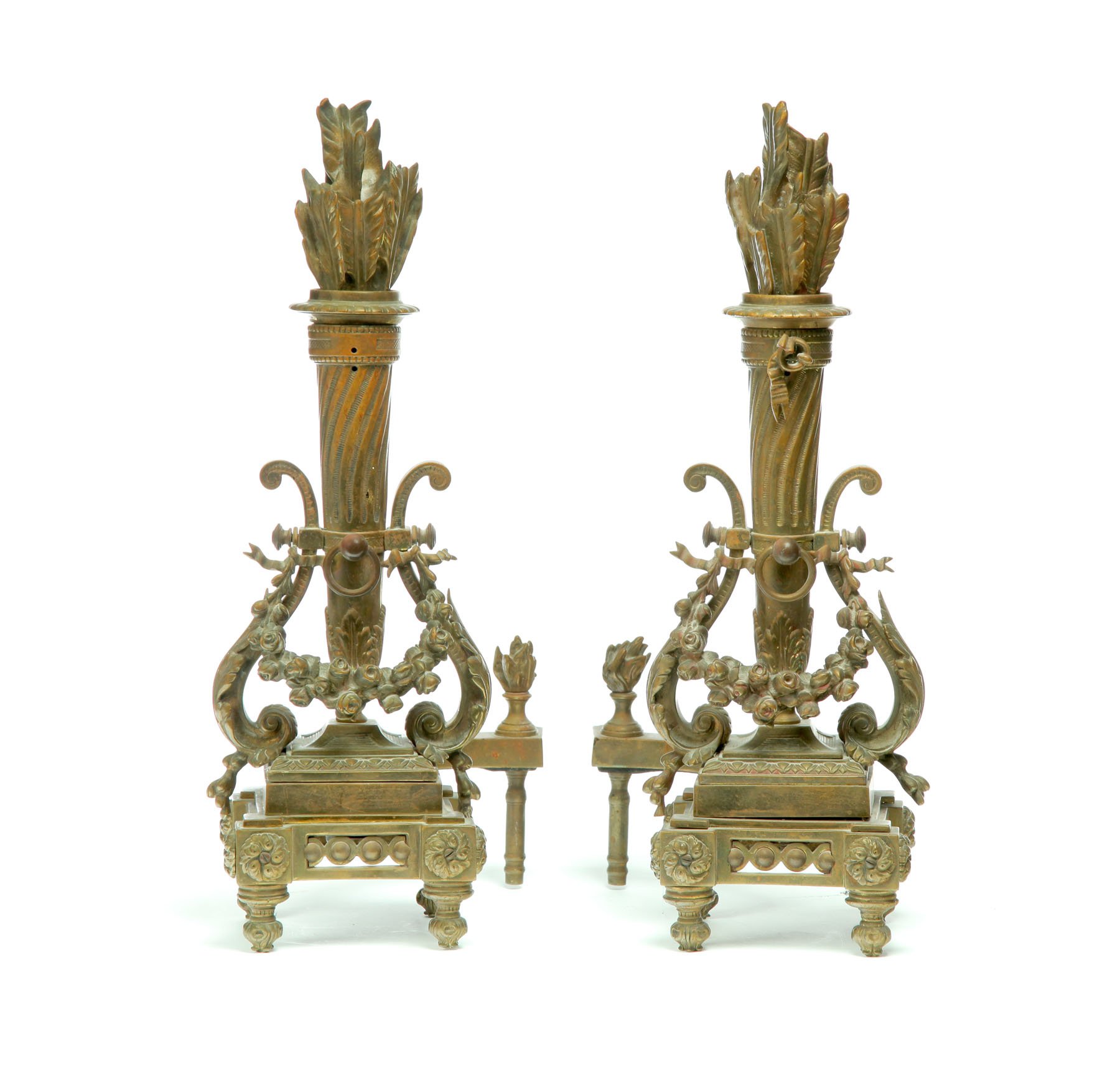 PAIR OF BRASS ANDIRONS American 113793