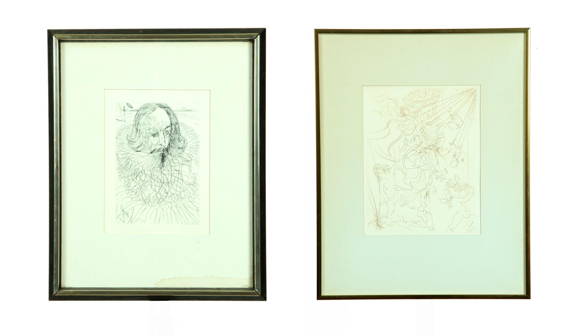 TWO ETCHINGS BY SALVADOR DALI (SPAIN