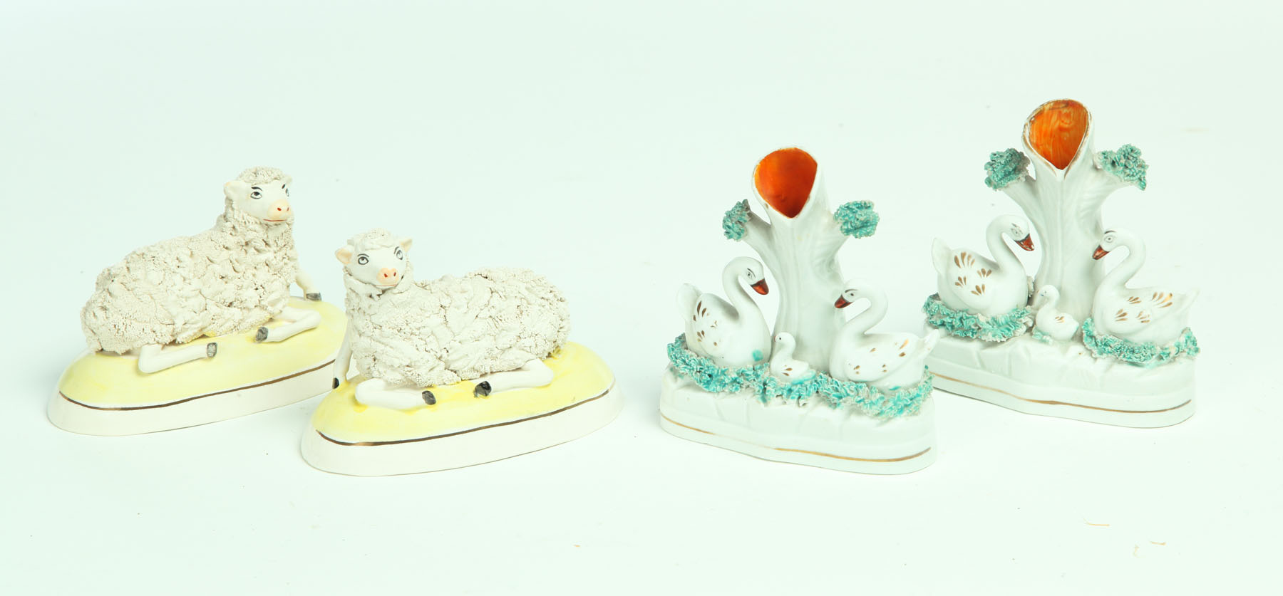 PAIR OF STAFFORDSHIRE SHEEP AND