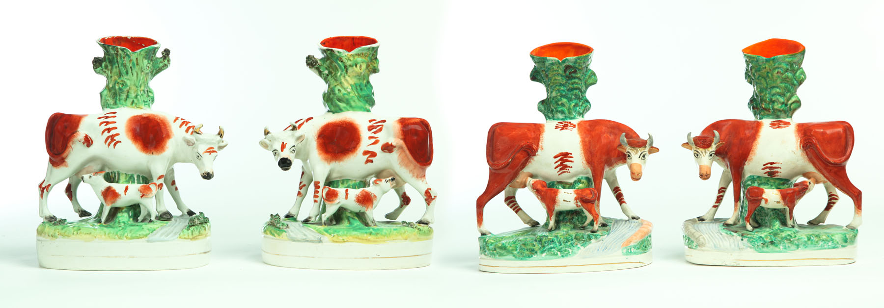 TWO PAIR OF STAFFORDSHIRE SPILL 1137d1