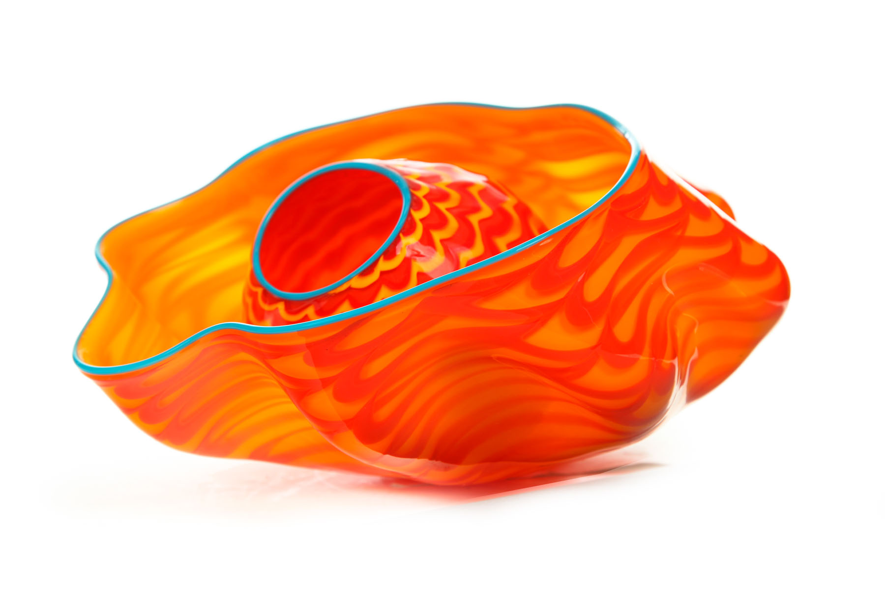 TWO PIECE GLASS SCULPTURE SEAFORM  1137e2