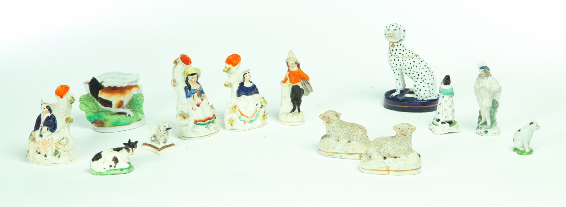 THIRTEEN STAFFORDSHIRE FIGURINES  113843