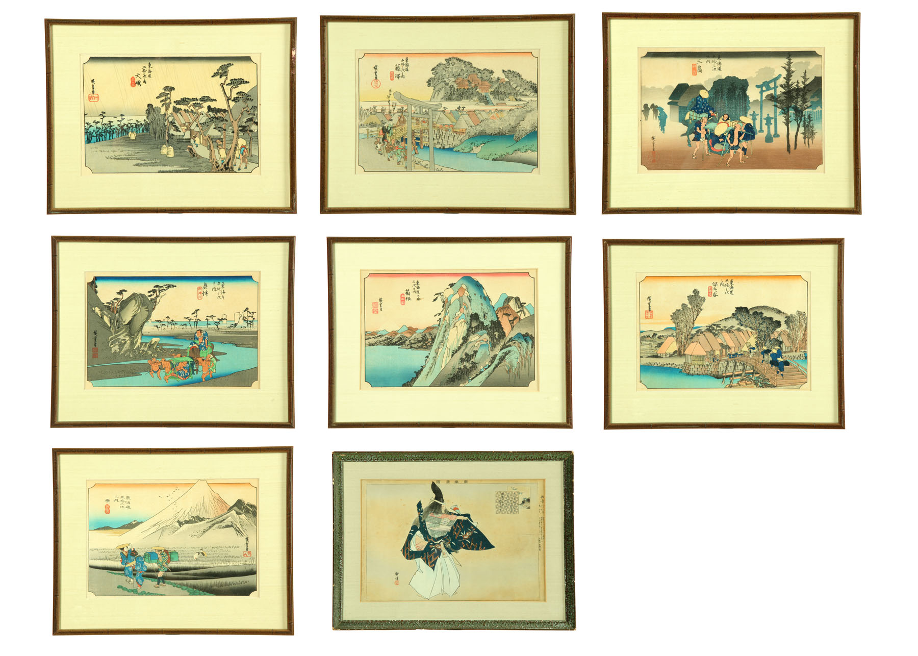 EIGHT WOODBLOCK PRINTS AFTER ANDO