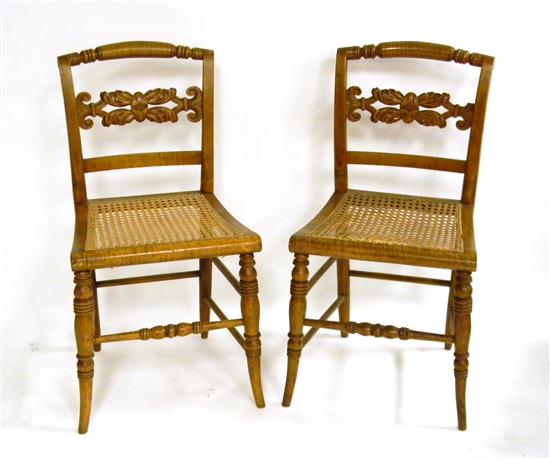 Pair of 19th C figured maple side 11386d