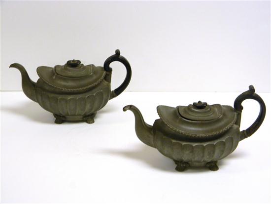 Dixon & Sons  pair pewter teapots with