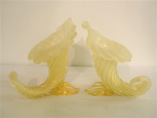 Pair of Venetian glass cornucopia 1138b3