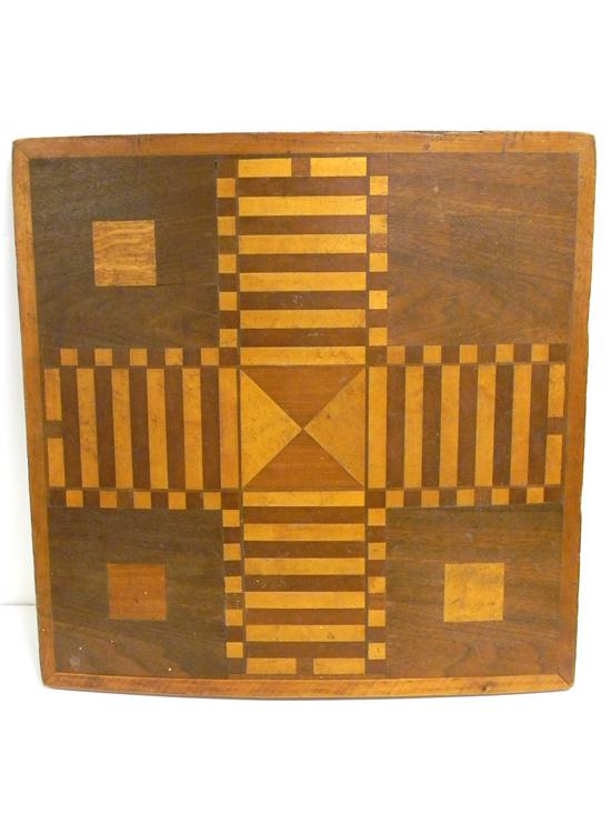 Wooden inlay gameboard  some wear  23