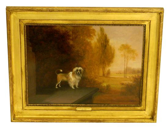 Bristow oil on wood panel dog 113907