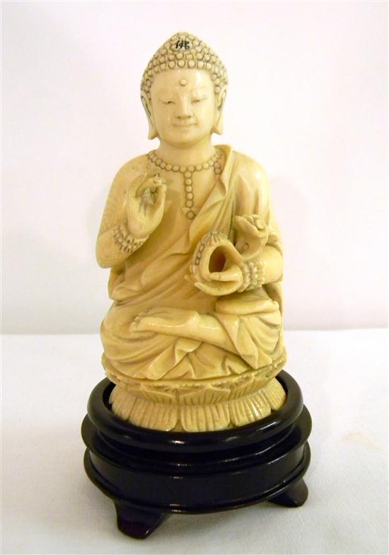 Chinese  20th C.  ivory figure of Buddha