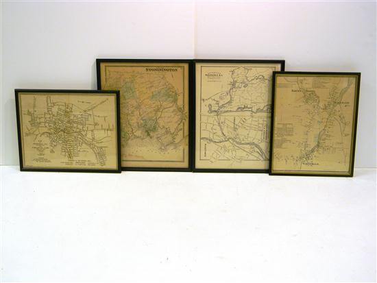 Four RI and CT town Atlas Maps  113930