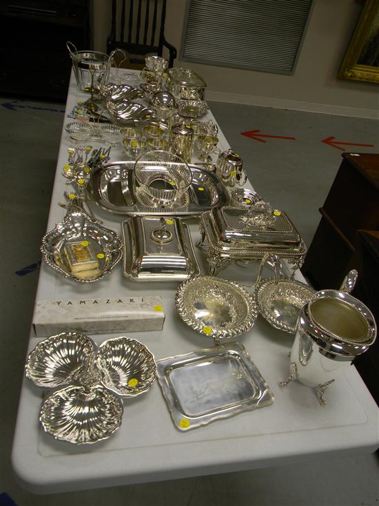 Miscellaneous silver plate many trays