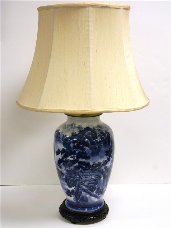 Lamp  blue and white Chinese vase