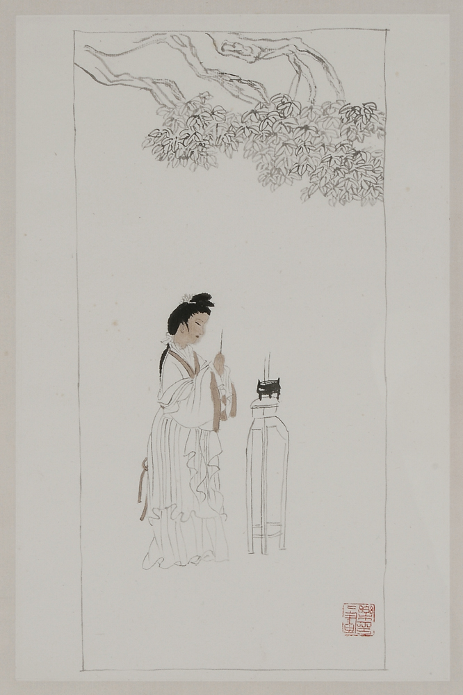 Woman Burning Incense on Festival 11395a