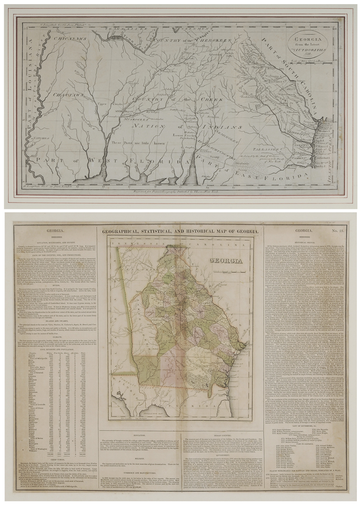 Two Georgia Maps American 18th 19th 113966