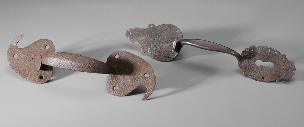 Two Wrought Iron Thumb Latches