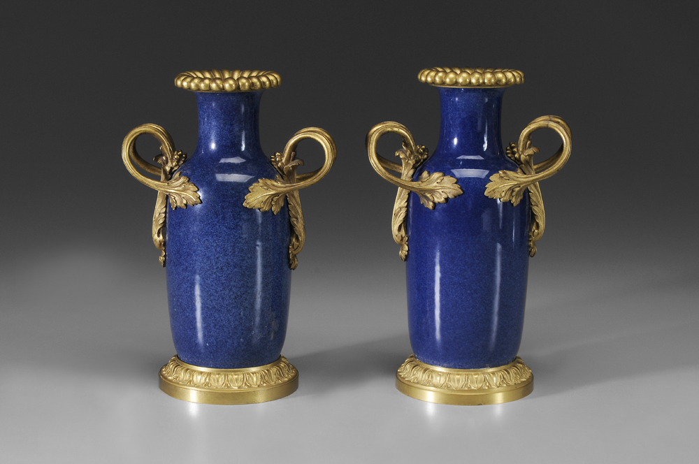 Pair Bronze Mounted Porcelain Vases 113a7b