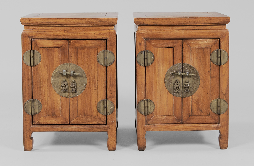 Pair Hardwood Side Cabinets Chinese,