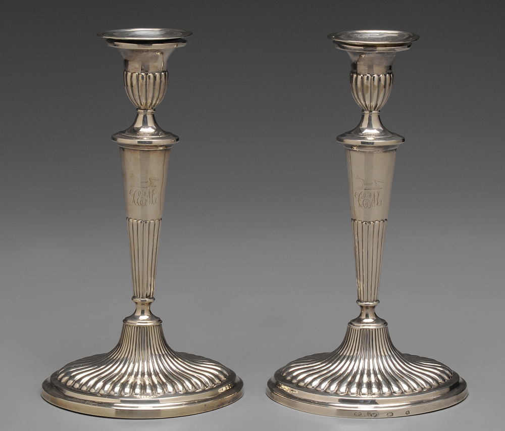 Pair George III Irish Silver Candlesticks 113aa4