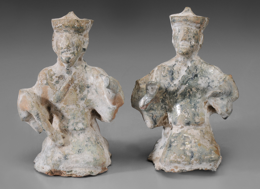 Pair Funerary Style Ceramic Figures 113ad8