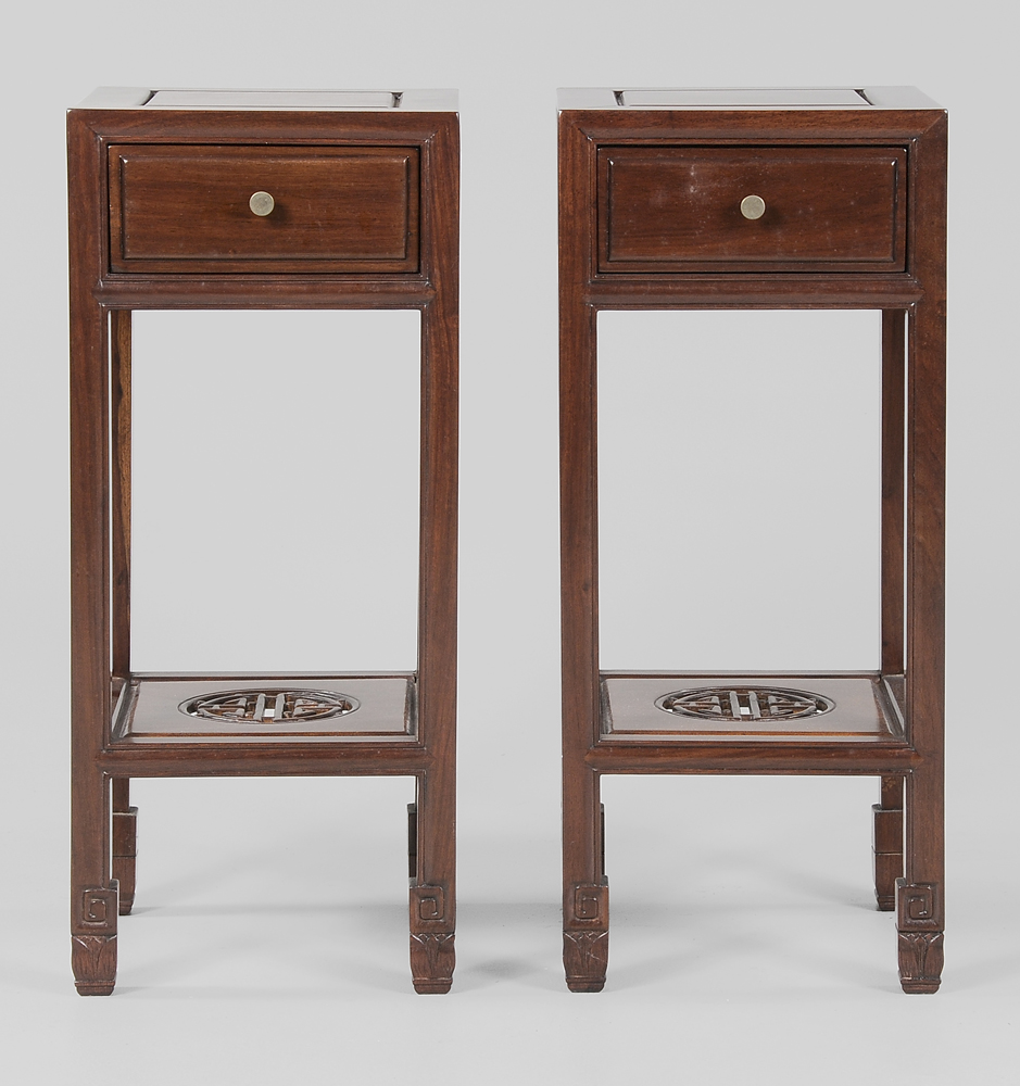 Pair Ming Style Hardwood Side Tables