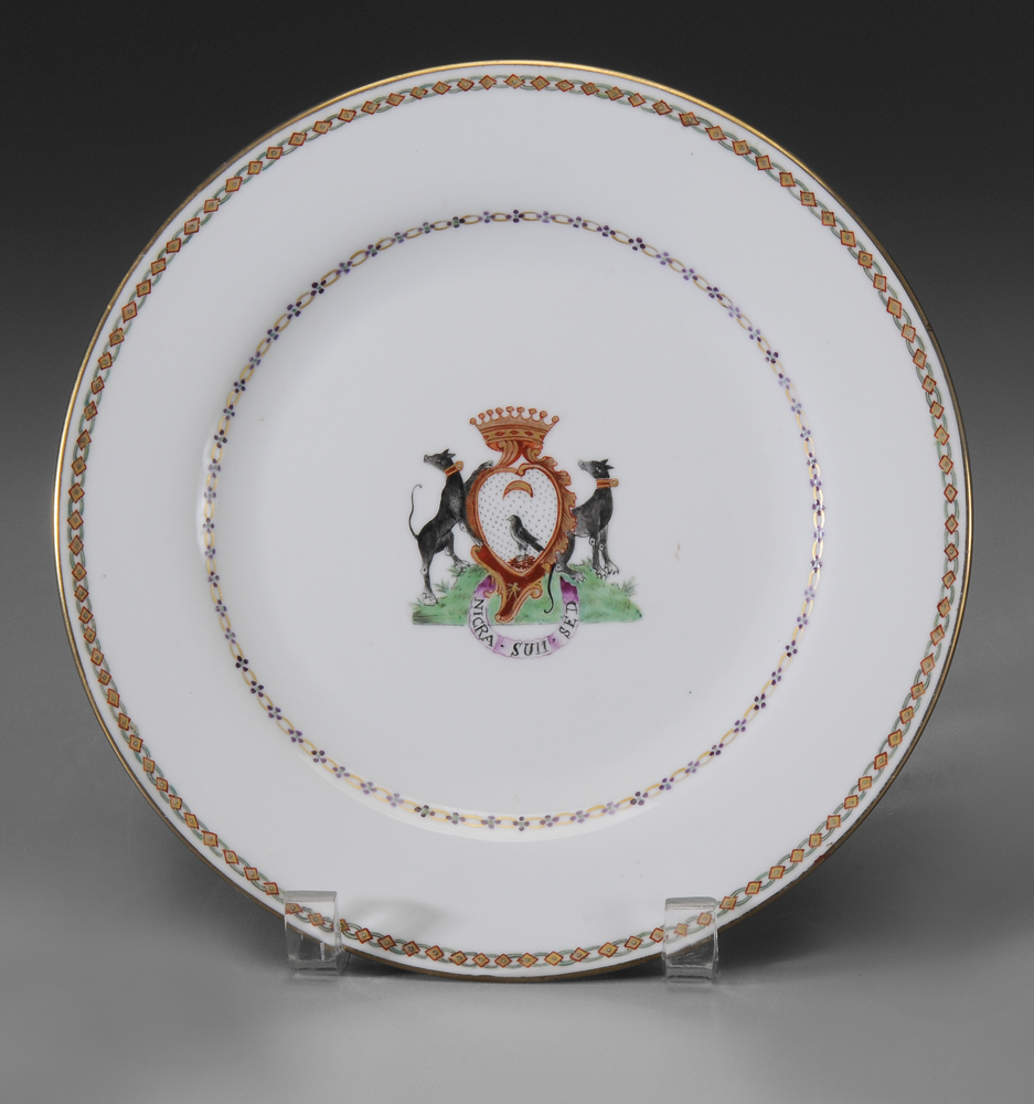Armorial Porcelain Plate Chinese, 18th