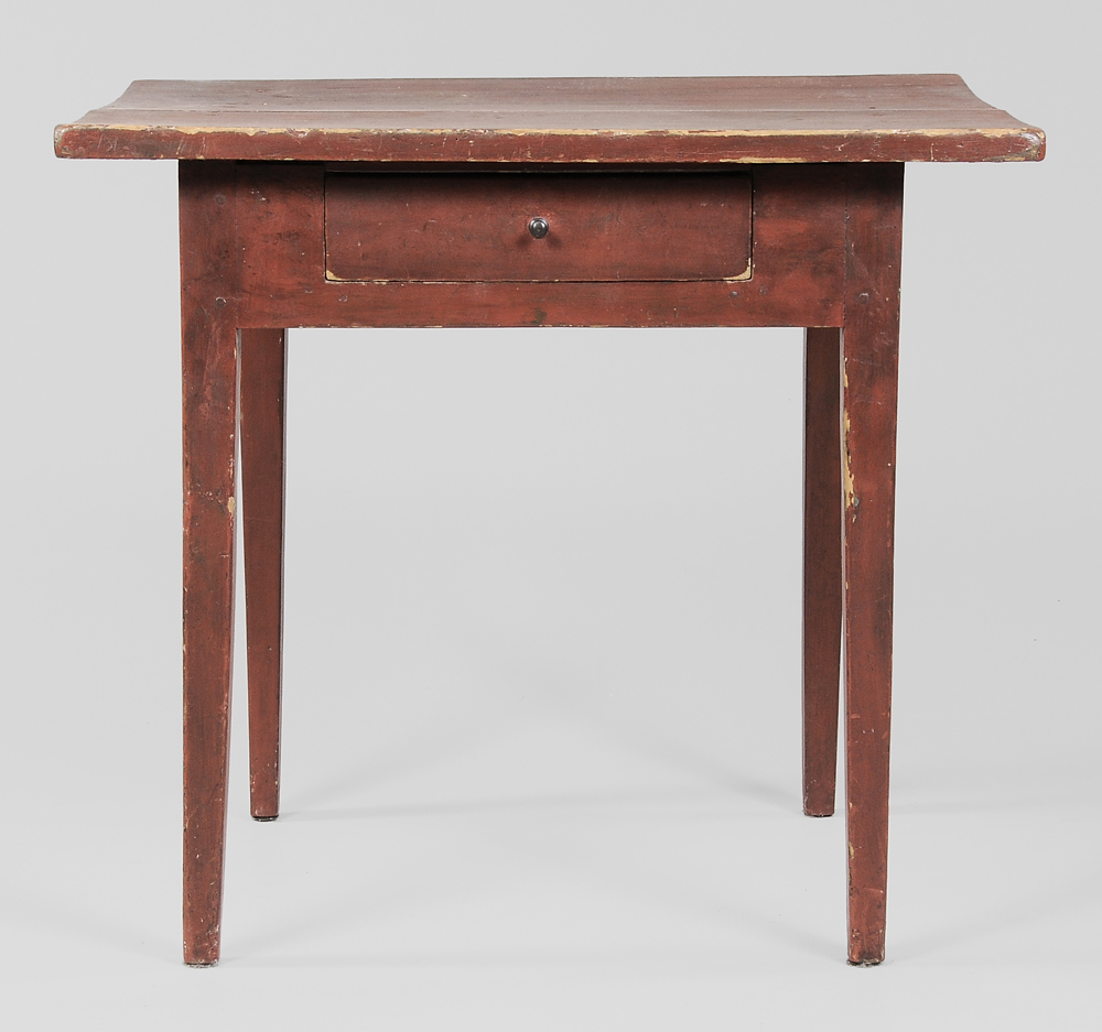 American Red Painted Federal Table 113b07