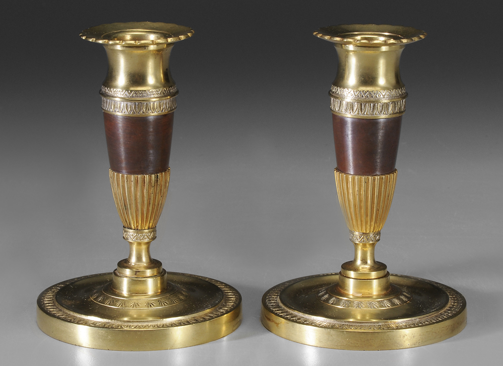 Pair Fine Brass Candlesticks French  113b3c