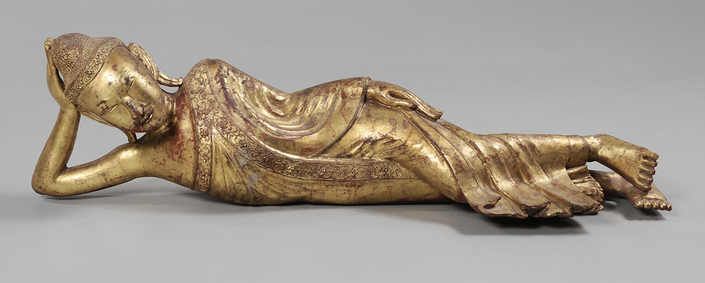 Carved and Gilt Wood Reclining