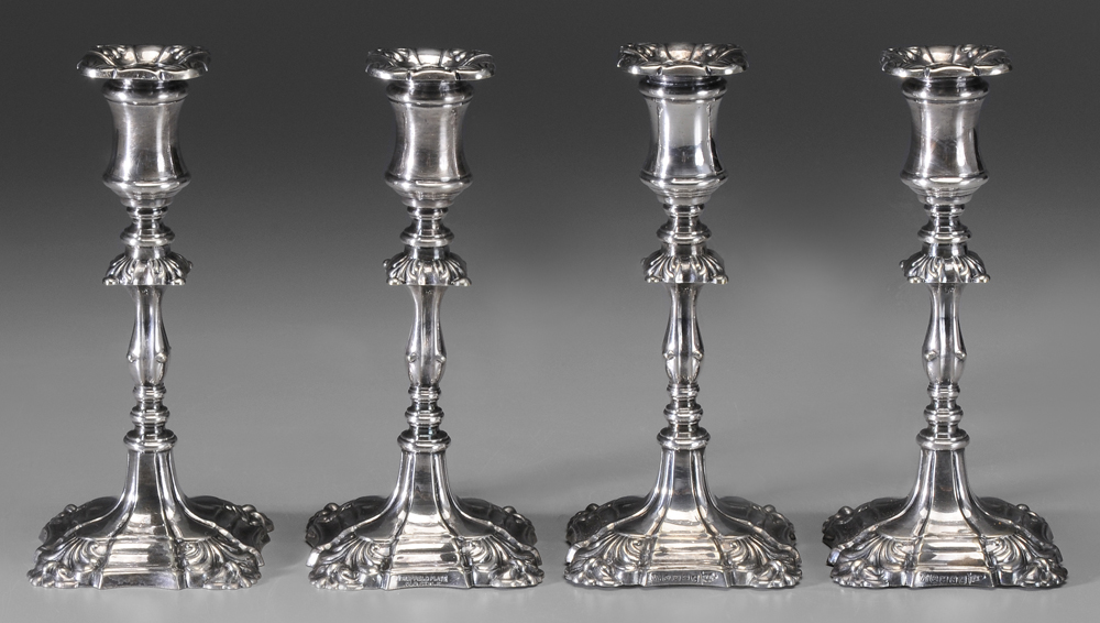 Set of Four Silver Plated Candlesticks 113b4f