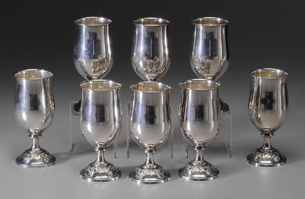 Eight Sterling Towle Goblets American  113b75