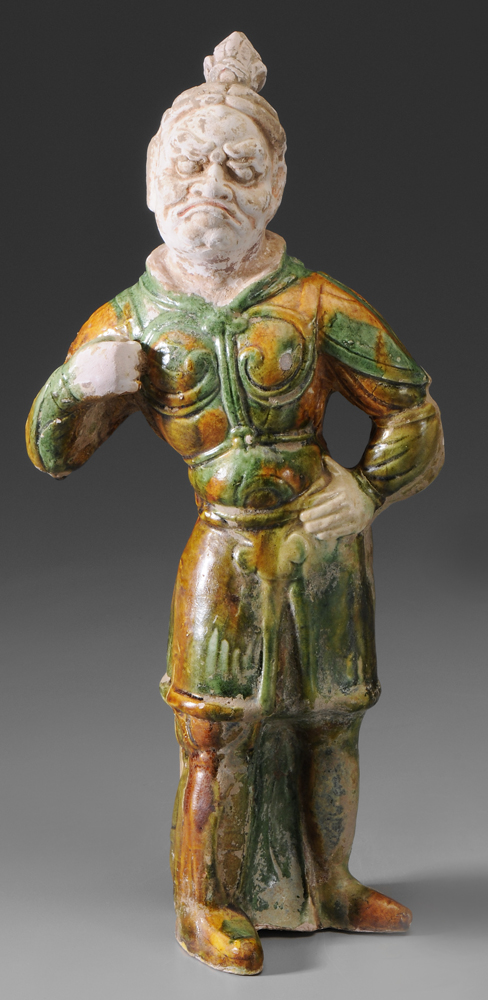 Ceramic Tomb Guardian Figure Chinese  113bca