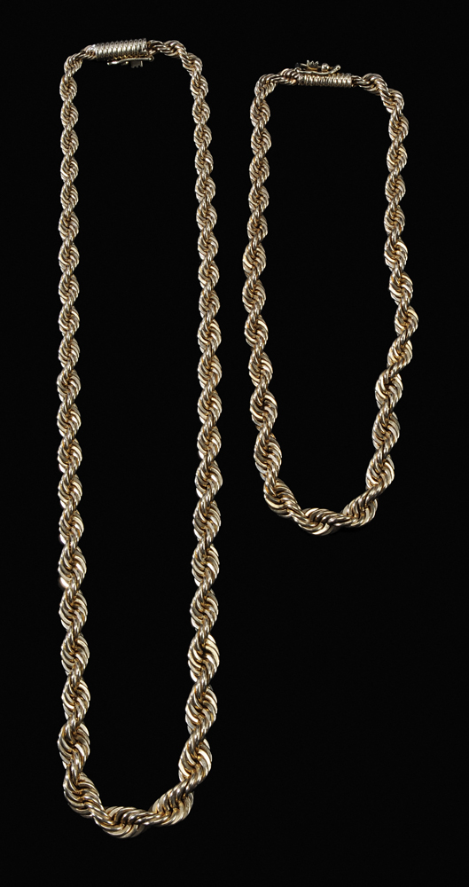 14 kt Yellow Gold Graduated Rope 113c19