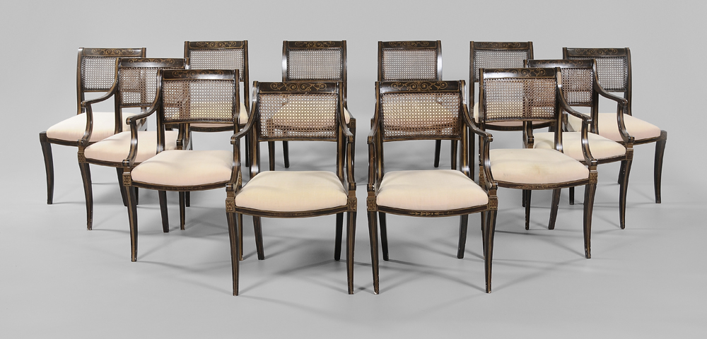 Set of Twelve Regency Style Caned 113c22