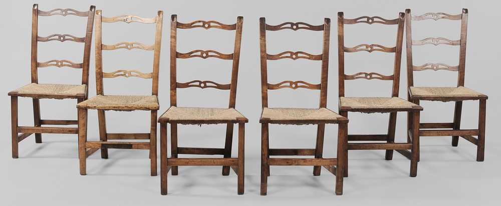 Set of Six Ribbon Back Side Chairs 113c23