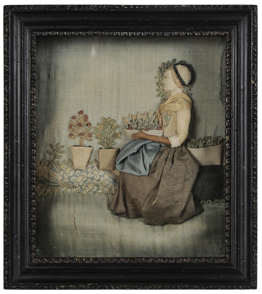 Raised Needlework, Woman Potting