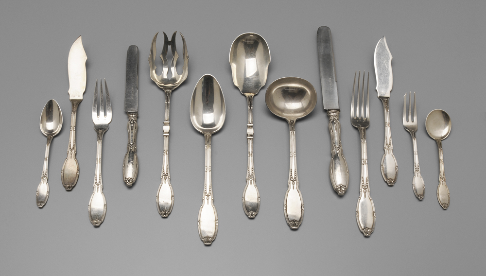 Set of Continental Silver Flatware