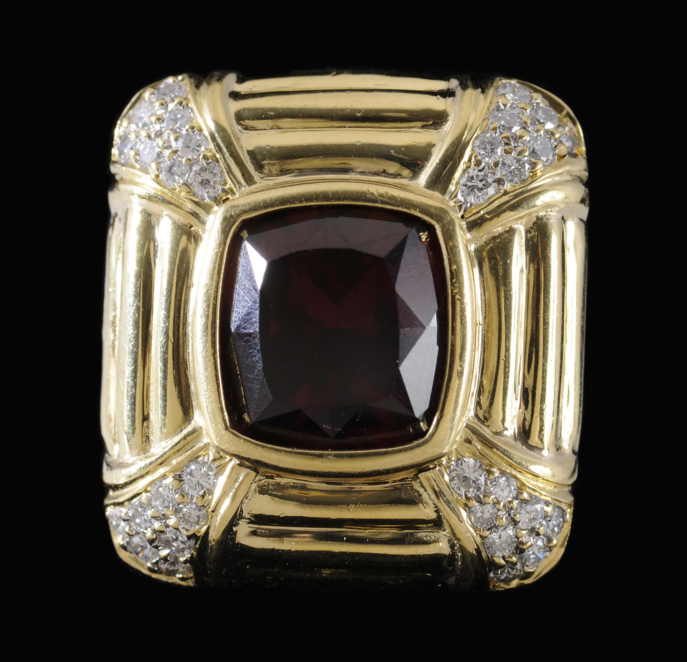 Garnet and Diamond Ring central