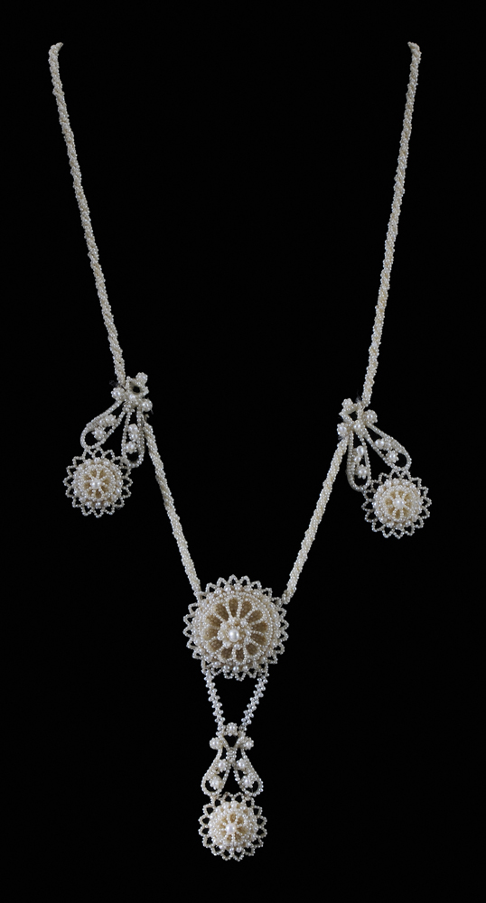 Victorian Seed Pearl Necklace pinwheel 113c7c