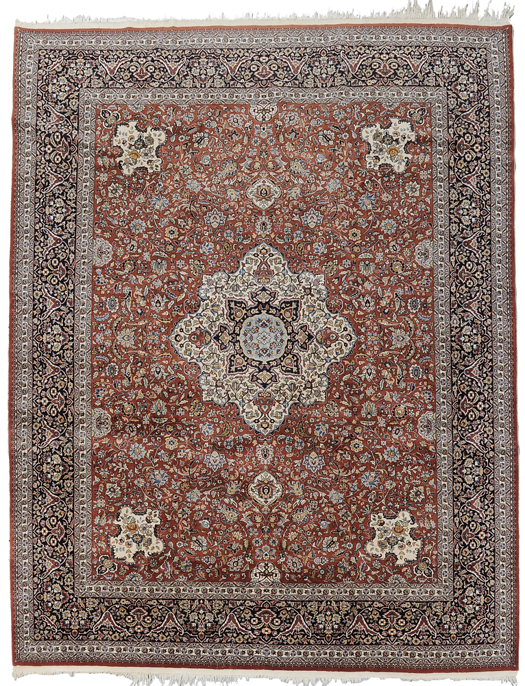 Kashan Style Hand-Woven Carpet