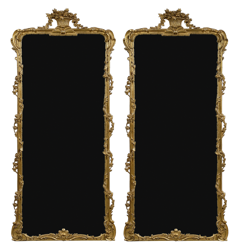 Pair Chippendale Style Pier Mirrors 113ca6