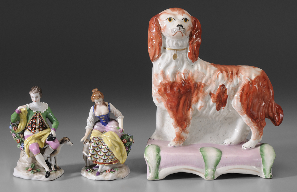 Three Pieces English Ceramics 19th century: