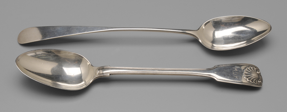 Two English Silver Stuffing Spoons