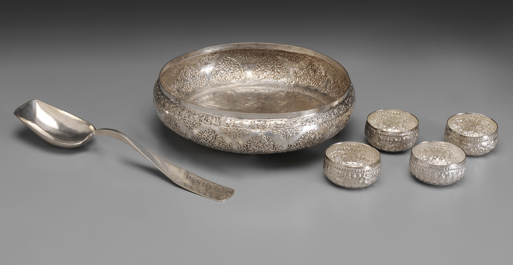 Six Persian Silver Items all with 113d35