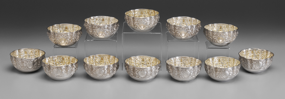 Set of Twelve Persian Style Silver