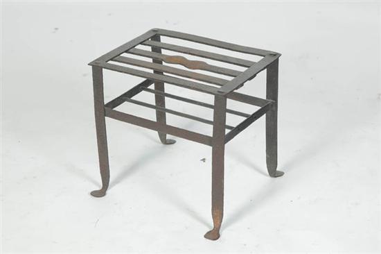 WROUGHT IRON KETTLE STAND.  American