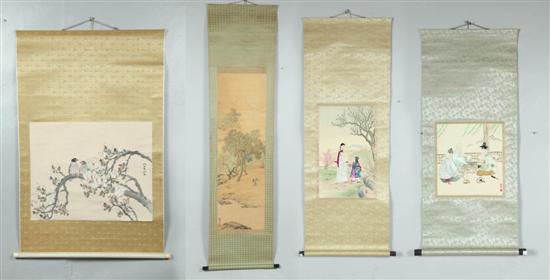 FOUR SCROLLS.  Asian  20th century.