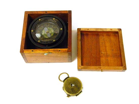 Two compasses: Binnacle/wet compass